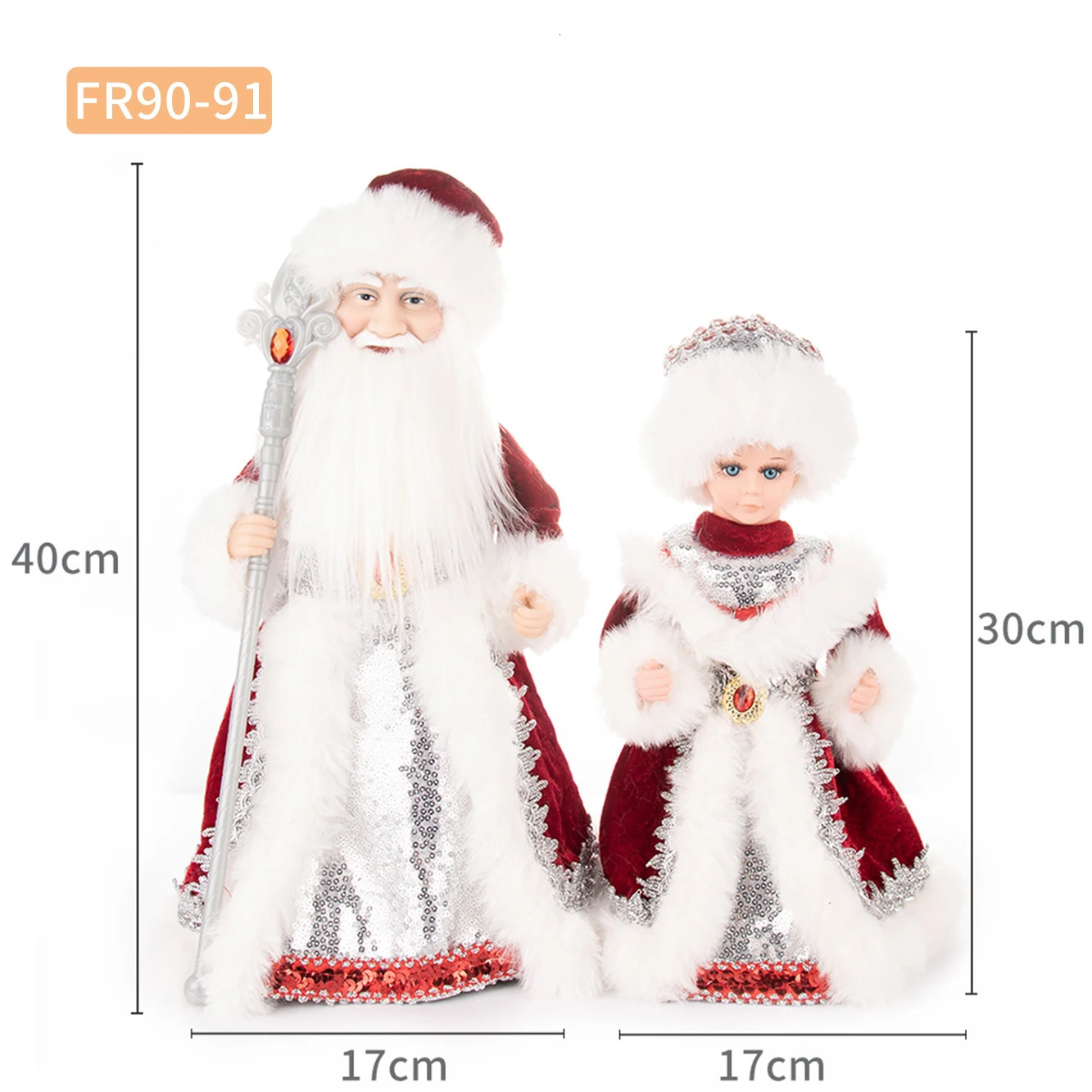 Christmas Decorations Christmas Santa Claus Boy Girl Russian Electric Music Doll Desktop Ornaments Xmas Gift Decor 231019