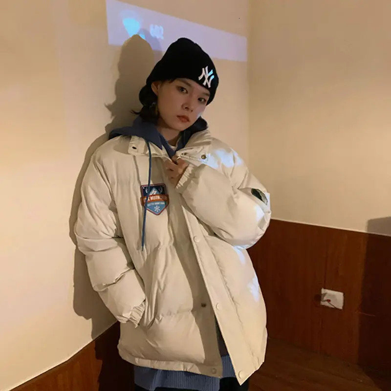 Women's Down Parkas 2023 Winter CottonPadded Coat Women Zipper Loose Puffer Jackets Girls Thickening Warm Black White Snow Wear 231018