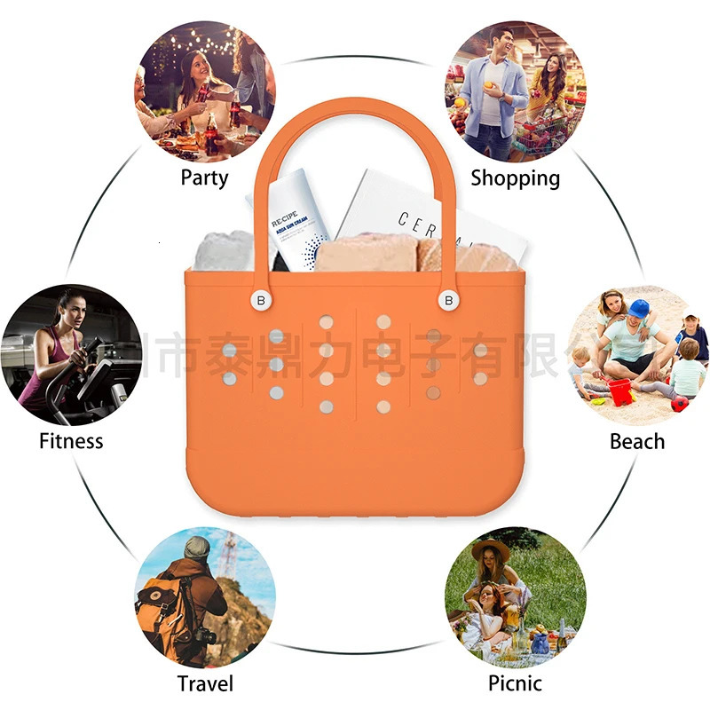Evening Bags Fashion Beach EVA Basket Large Capacity Storage Bag Multi Holes Summer Handbag For Women Outdoor Travel Sports 231018