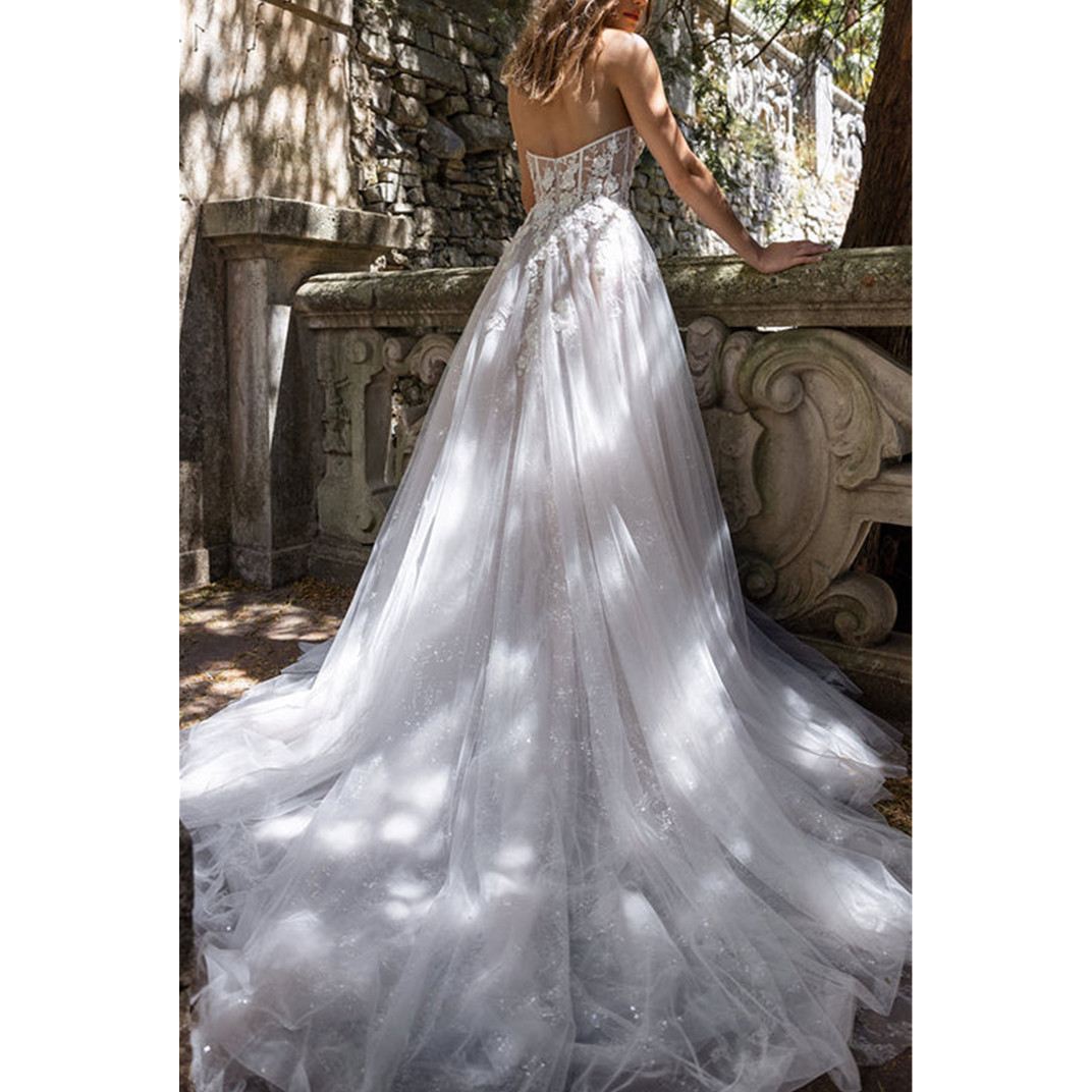Lace Ral Wedding Dresses A E Split Sweetheart Bridal Gowns Vintage Appliques Bride Vestidos Dovias Boda Backless 6660306