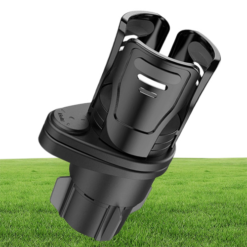 Drink Holder Dual Car Cup 2 In 1 Expander Adjustable 360 Degrees Rotating Nonslip Bottom Stable