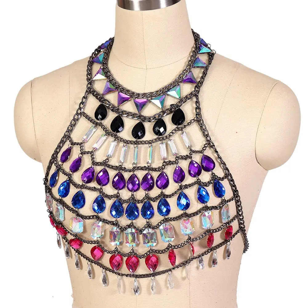 Other Fashion Accessories Sword Belt Sexy Women's Harness Bra Natural Decorations Jewelry Waist Bead Body Chain Bikini Beach Costume Rave Wear Ac