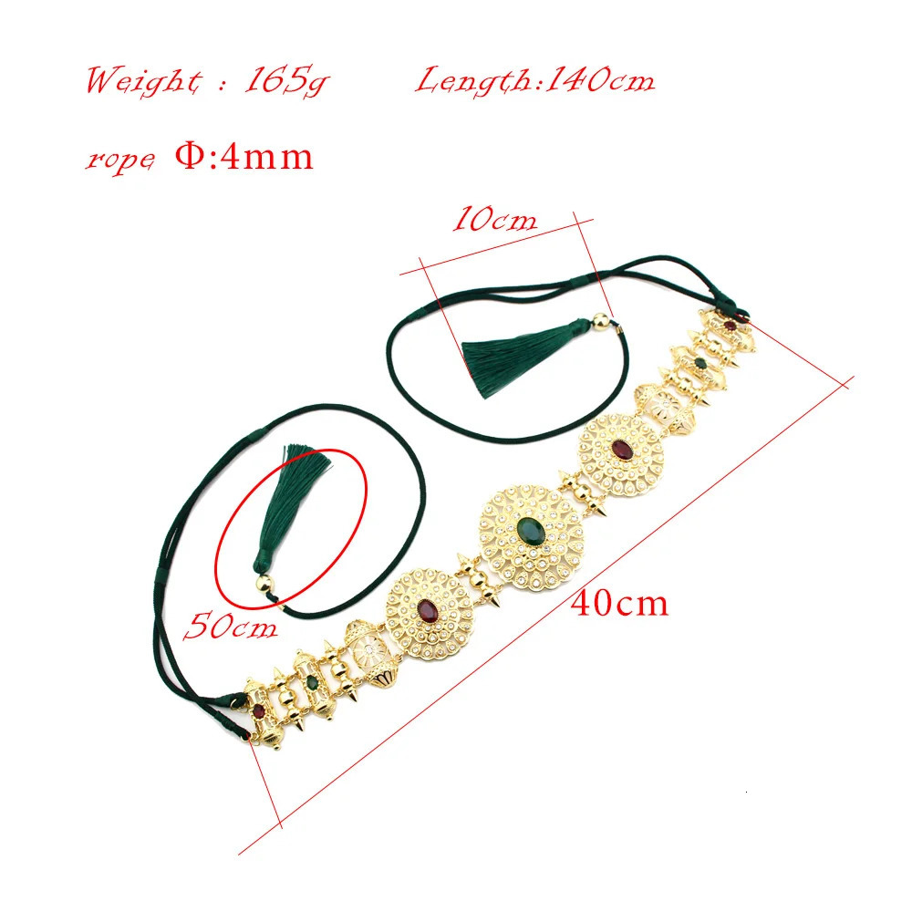 Other Fashion Accessories Sunspicems Morocco Rope Belt Women Handicraft Jewelry Gold Color Round Waist Chain Caftan Belt Arabic Bride Wedding Bijoux 2