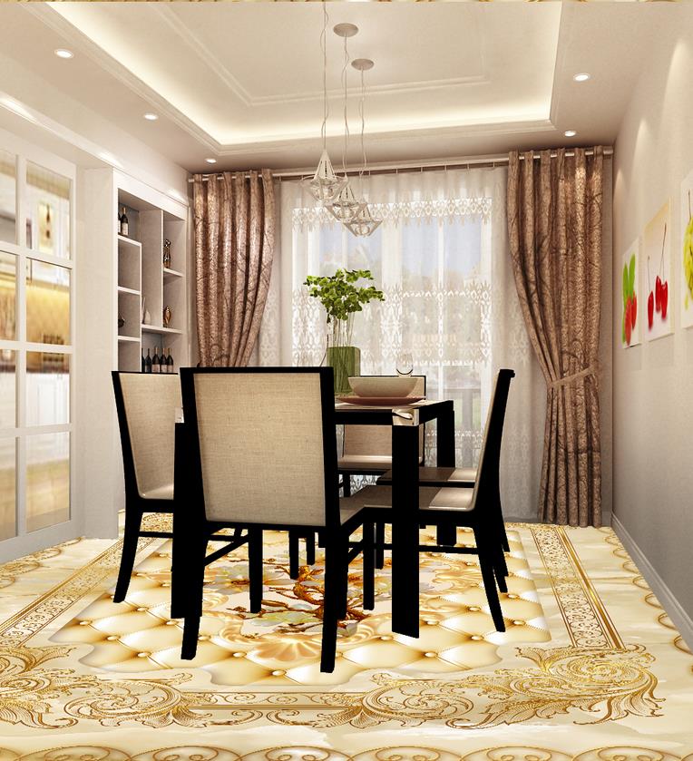 3d flooring Marble Rose Lace 3D Floor pvc self-adhesive wallpaper 3d floor painting wallpaper