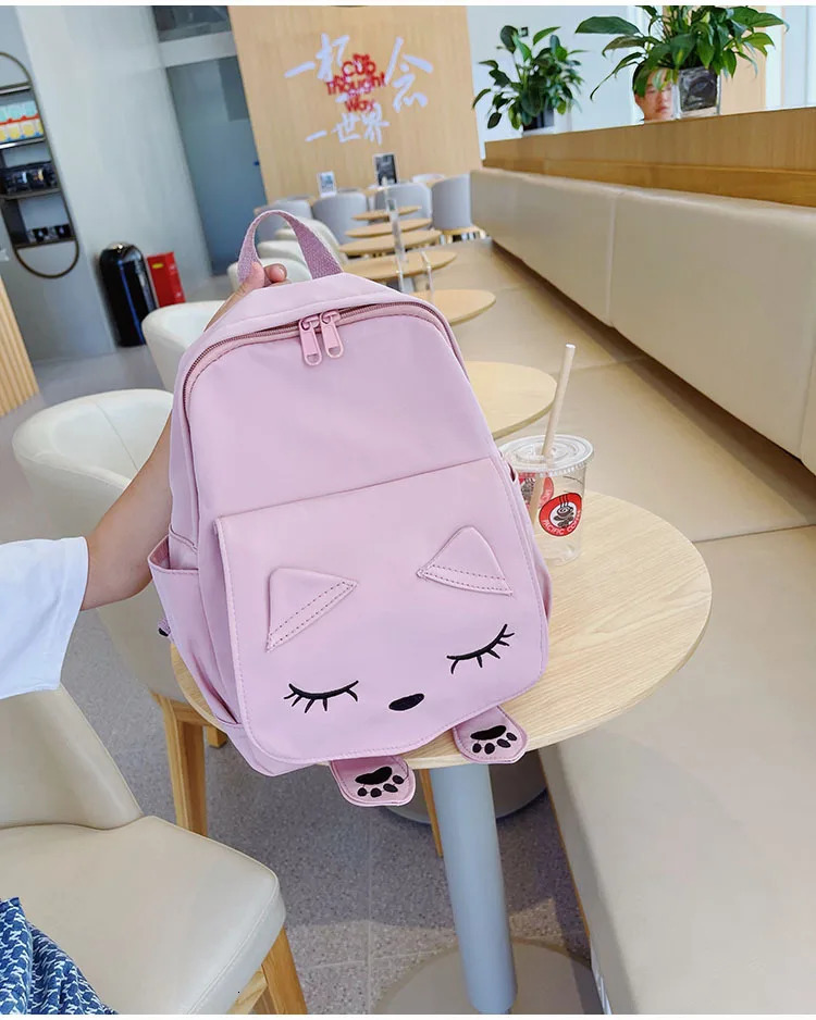 Backpacks INS Style Cute Candy Color Children's Backpack Boys And Girls School Bag Cat Smile Print Baby Bags Kids Accessories 231019