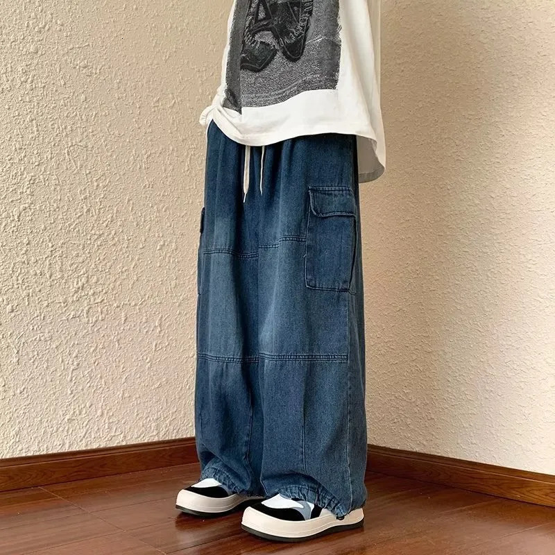 Mens Jeans Y2k Style Casual Hip Hop for Men Wide Leg Loose Straisht Cargo Trousers Harajuku Streetwear Fashion Pants Male 231018