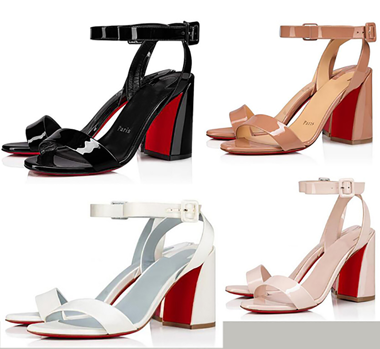 Lady Straight buckle thick heel Sandals shallow mouthed dress Shoes Sexy Lady Stiletto sandals Luxury Party leather shoes EU 35-42 with box