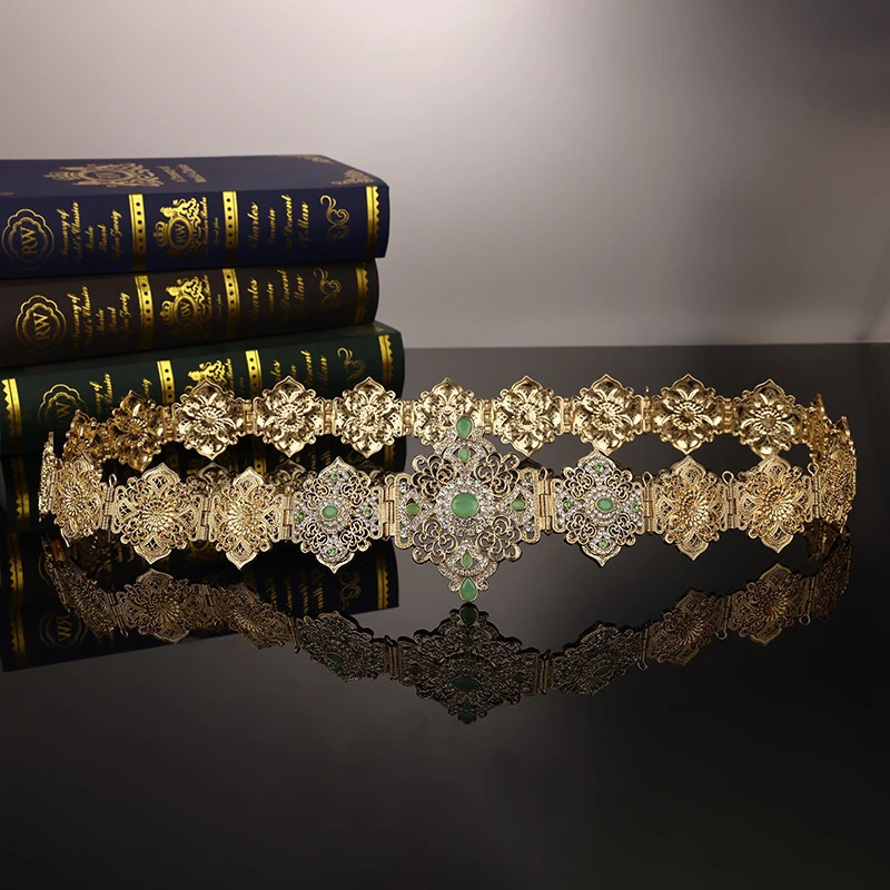 Other Fashion Accessories Classical Women's Carved Metal Belt Handcrafted Body Jewelry Women's Wedding Decoration Waist Chain With Adjustabl