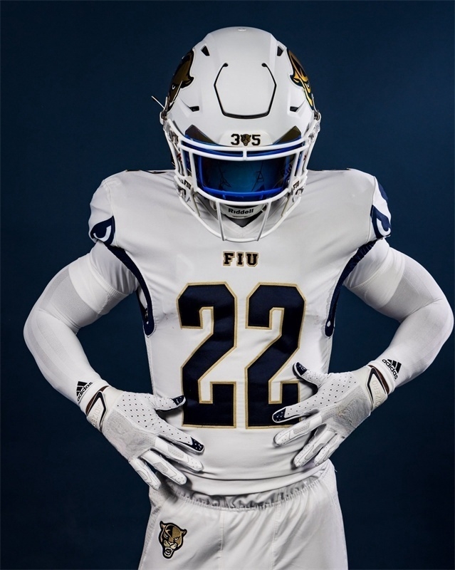 FIU Golden Panthers Football Jersey 2 Avery Huff 12 Chayden Peery 1 Latarie Kinsler 88 Josiah Miamen 8 Jeramy Passmore 18 Khaya Wright 8 Lexington Jos