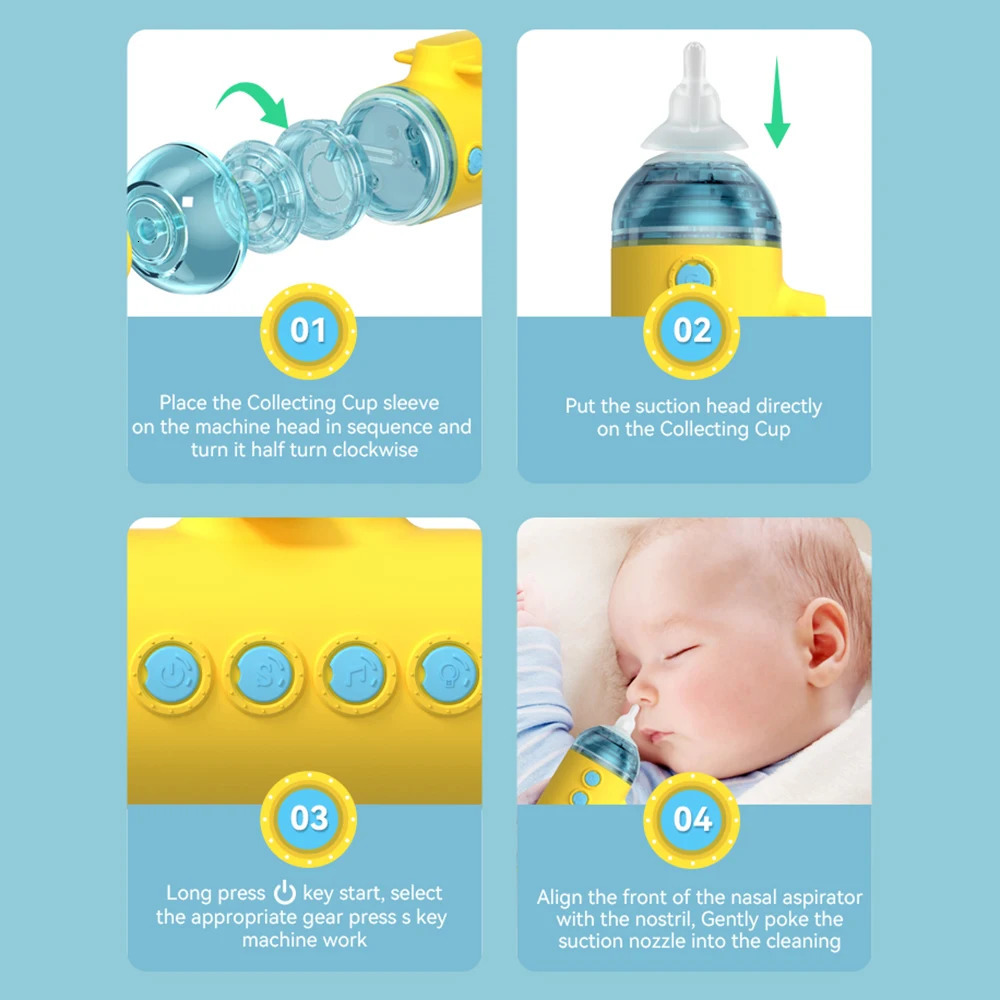 Nasal Aspirators# Electric Baby Nasal Aspirator Automatic Nose Sucker for Infants Baby Nose Cleaner 3 Suction Levels Low Noise Anti-backflow 231019