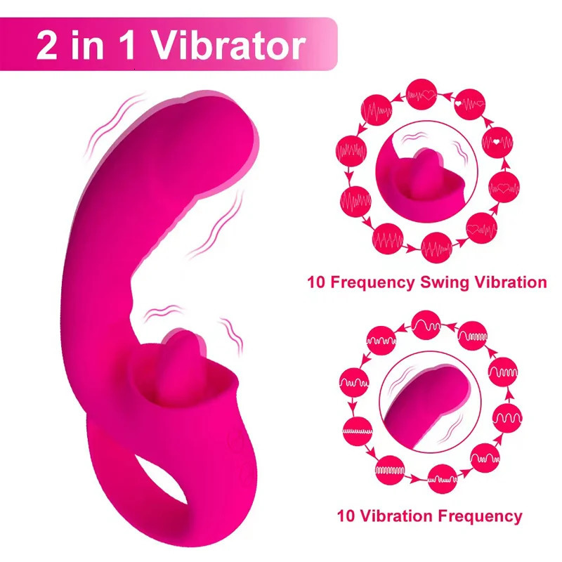 Vibrators Clitoris Tongue Licking Vibrator Female Dildo Vagina Swing Stimulator Blowjob Massager Erotic Sex Toy For Women 231018
