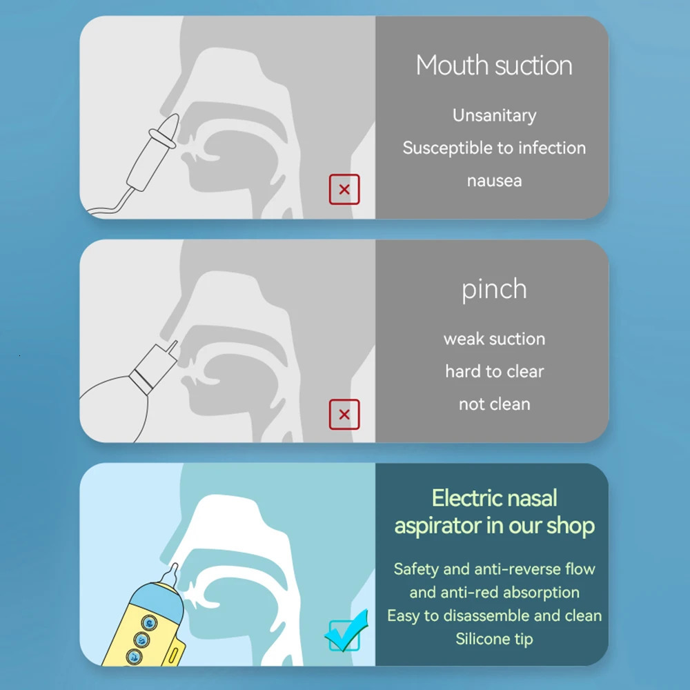 Nasal Aspirators# Electric Baby Nasal Aspirator Automatic Nose Sucker for Infants Baby Nose Cleaner 3 Suction Levels Low Noise Anti-backflow 231019