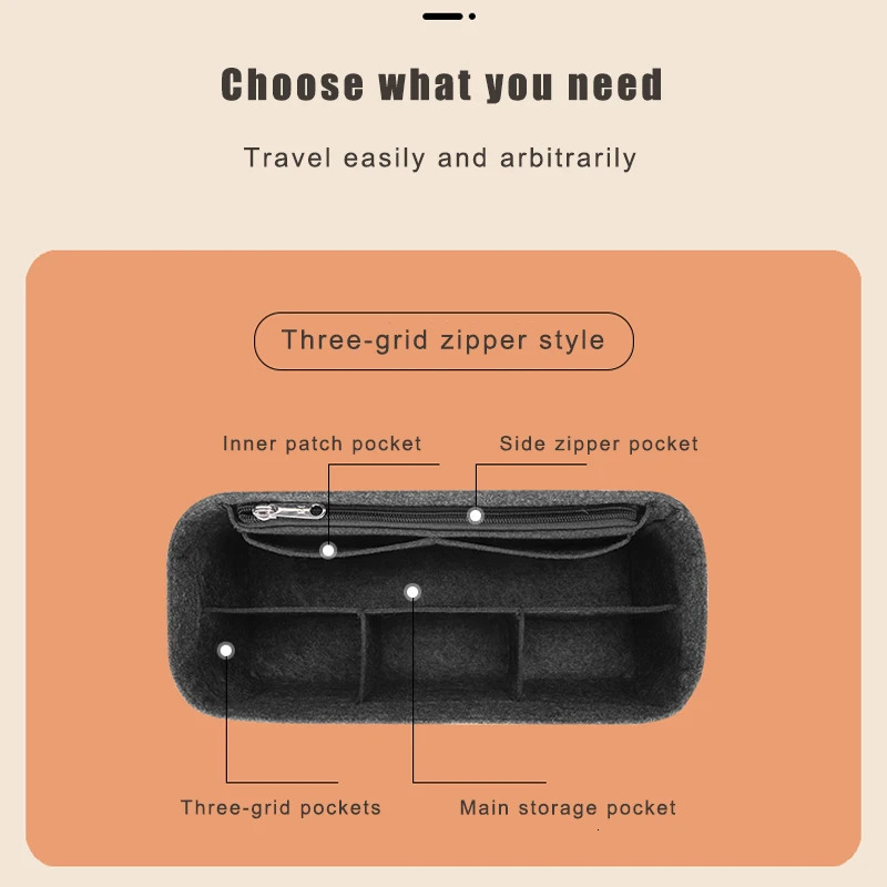 Evening Bags TH Storage Bag Organizer Insert Tote Handbag Felt Cloth Liner Travel Cosmetics Prop Up Artifact 231018