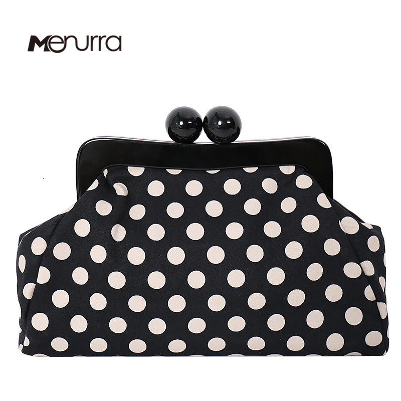 Evening Bags Polka Dot Handbag Crossbody Bag Kiss Lock TopHandle Chain Strap Vintage Purse Shell Women Shoulder Clasp Gift 231018 221b