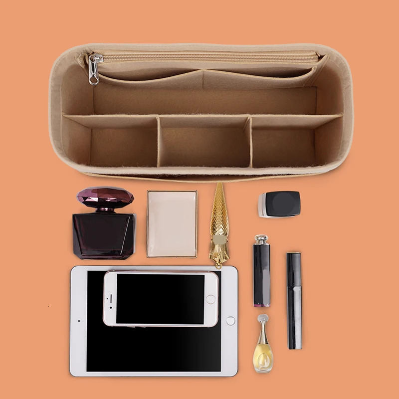 Evening Bags TH Storage Bag Organizer Insert Tote Handbag Felt Cloth Liner Travel Cosmetics Prop Up Artifact 231018