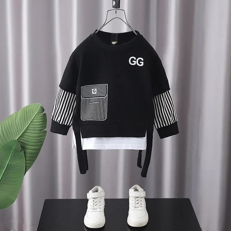 Clothing Sets Autumn Baby Boy Clothes Children Stripe Sweater Pullover Top and Pant 2 Pieces Set Kid Girl O Neck Outfit Long Sleeve Tracksuit 231019