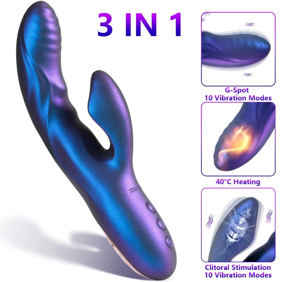 Vibrators BeYoulover Rabbit Heating Vibrator Sex Toy G Spot Dildo Clitoral with 10 Vibrations Warming Function Massager For Women Adult 18 231018