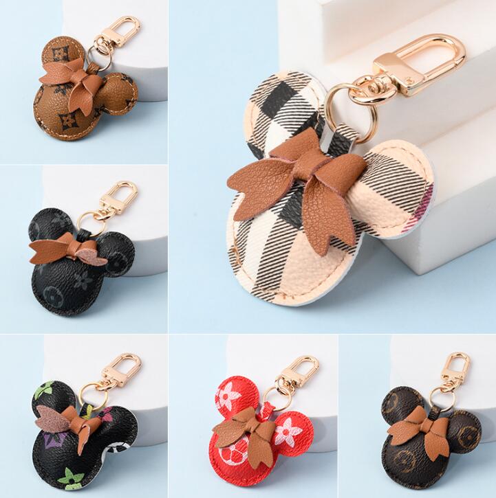 Mouse Designer Letter Printing Keychain Wallet Keyring Purse Pendant Car Chain Charm Flower Mini Coin Holder Keychains Bag Trinket Gifts Accessories