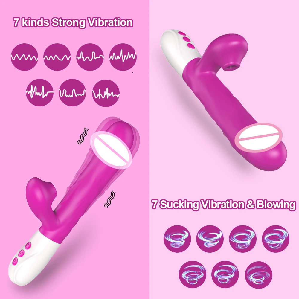Vibrators Sucking Dildo Thrusting Vibrator with Female Masturbation Clit Sucker Clitoris Vacuum Stimulator Adult Goods Sex Toys for Women 231018