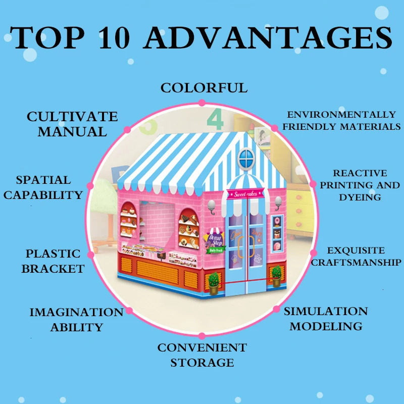 Toy Tents Portable Kids Tent Folding Kids Tents Play House Large Playhouse Indoor Outdoor Tent Christmas Birthday Gift for Kids Boys Girls 231019 - view 4