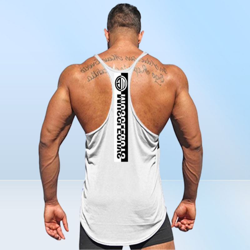Cotton Gyms Tank Tops Men Sleeveless Tanktops For Boys Bodybuilding Clothing Undershirt Fitness Stringer Vest6433048