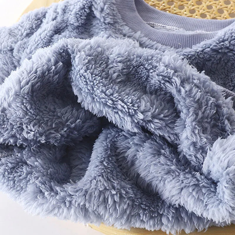 Pajamas Children's Pajama Set Warm Autumn Winter Sleepwear for Kids Boys Girls Thickened Homewear Plush Baby Clothes Set 1-10years 231019