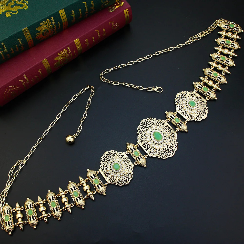 Other Fashion Accessories Sunspicems Chic Metal Waist Chain Morocco Belt Bride Body Chain Gold Color Orange Women Caftan Abaya Belt Arabic Wedding Jew