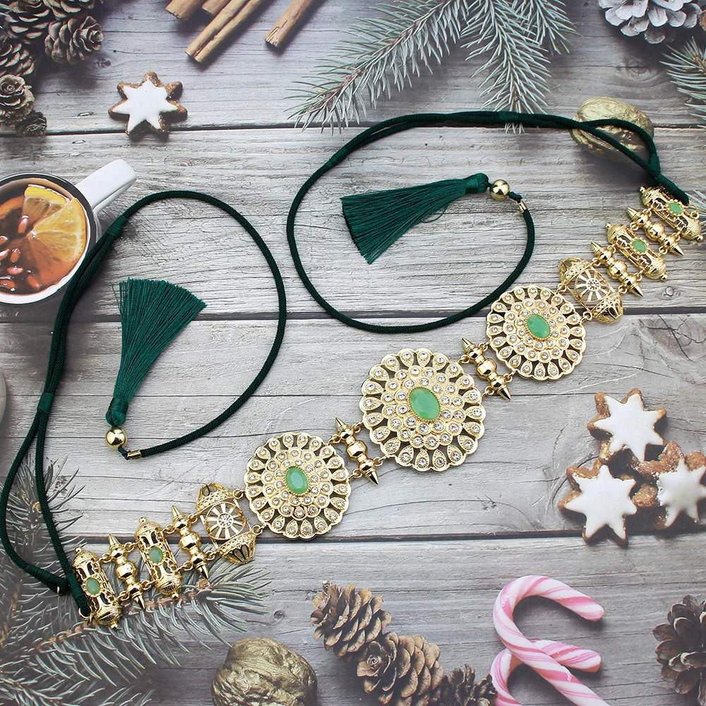 Other Fashion Accessories Sunspicems Morocco Rope Belt Women Handicraft Jewelry Gold Color Round Waist Chain Caftan Belt Arabic Bride Wedding Bijoux 2