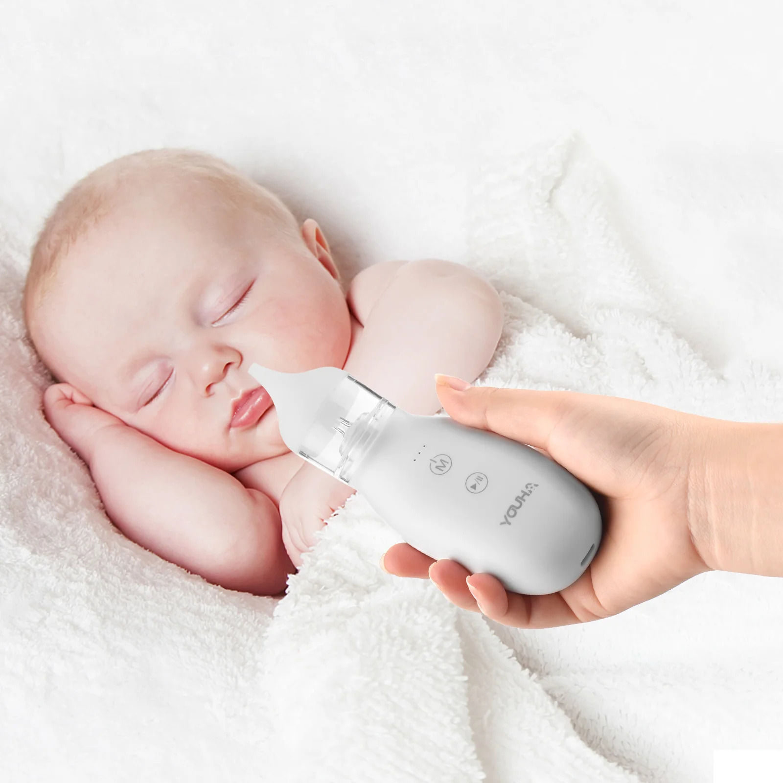 Nasal Aspirators# YOUHA Q2 Electric Baby Nasal Aspirator Nose Cleaner Nose Sucker with Extra Aspirator Tip for born Infants Toddler 231019