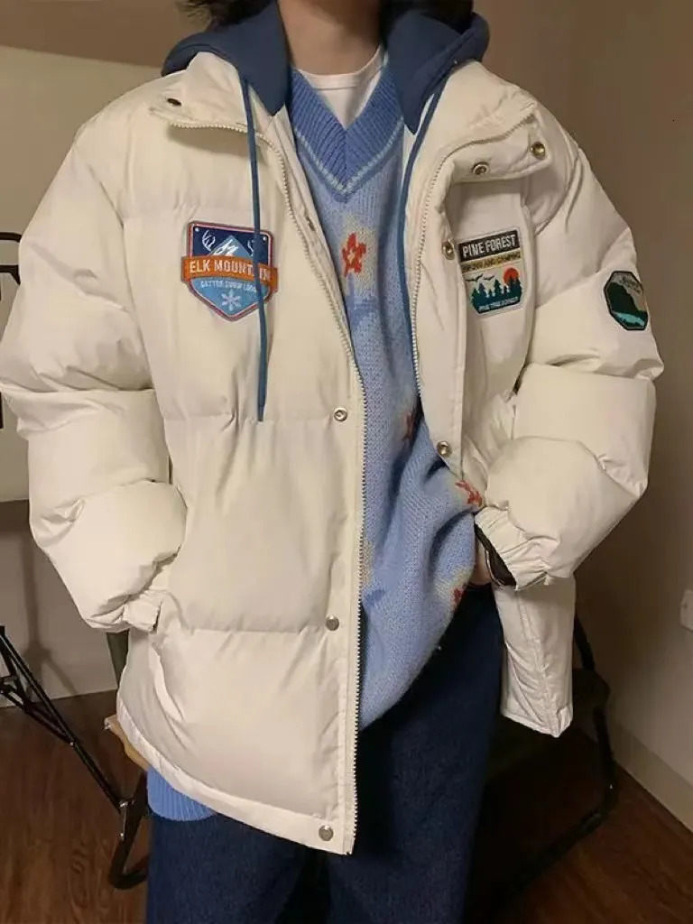 Women's Down Parkas 2023 Winter CottonPadded Coat Women Zipper Loose Puffer Jackets Girls Thickening Warm Black White Snow Wear 231018