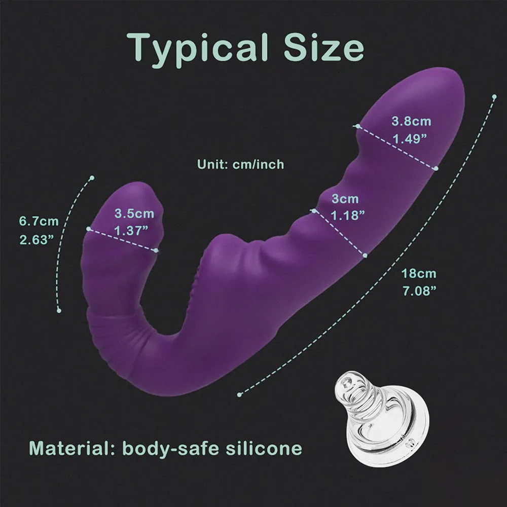 Vibrators Strapless Strapon Dildo Vibrator with Remote Control for Women Lesbian Couples GSpot DoubleEnded Adult Sex Toys 10 Modes 231018