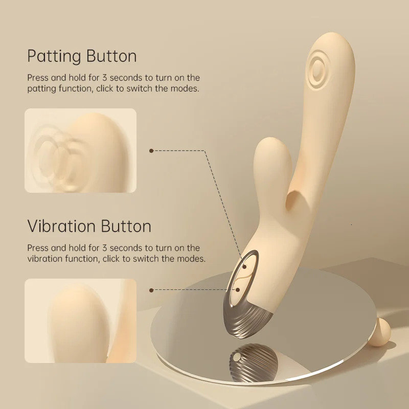 Vibrators DRY WELL Rabbit Vibrator with Unique Patting Function Clitoris Stimulator Dildo 10 Powerful Modes Dual Motor 231018
