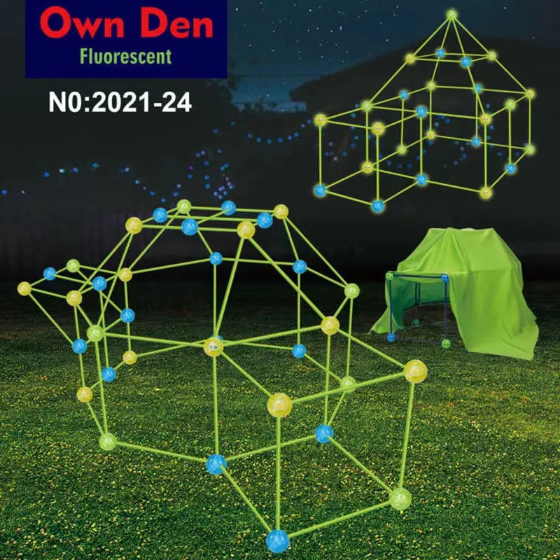 Toy Tents DIY tent Kids Construction Fort Toys Building Castles Tunnels Tents Kit 3D Play House Building Toys For XMAS Gift Building Block 231019