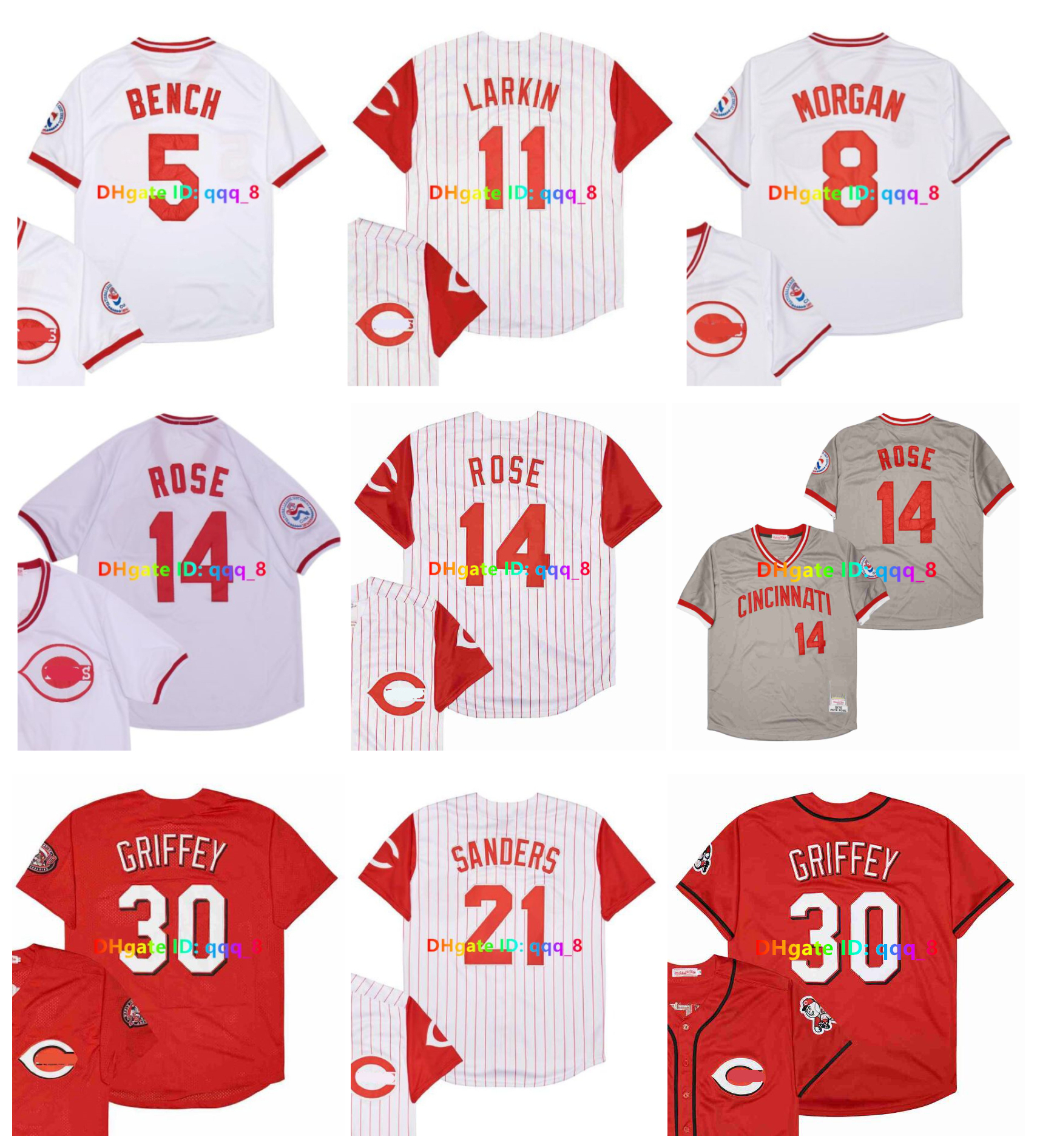 Mitchell and Ness Throwback Cincinnati Johnny Bench Baseball Jersey Reds Pete Rose Joe Morgan Barry Larkin Chris Sabo Reggie Sanders Tony Perez Ken Mitchell and Ness Throwback Cincinnati Johnny Bench Baseball Jersey Reds Pete Rose Joe Morgan Barry Larkin Chris Sabo Reggie Sanders Tony Perez Ken
