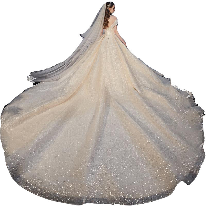 2023 new Wedding Dress Princess Dresses Sparkly Crystal ball gown Bride Beaded Off Shoulder Lace Appliques Plus Size Bridal Party Gowns Robe De Marria