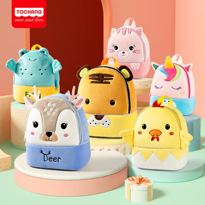 Backpacks Baby Plush Bags Boys Girls 3D Cartoon Cute Unicorn Animal Toys Kindergarten SchoolBag Home Snack Storage Backpack 231019