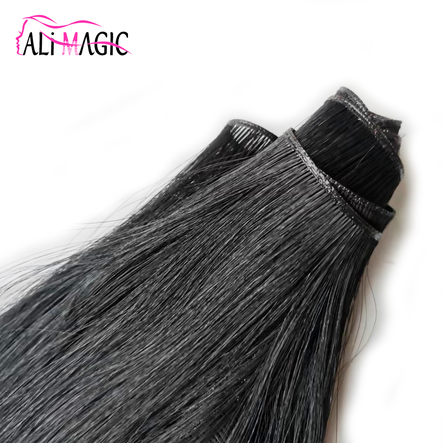 New Products PU Hair Wefts 100% Natural Human Hair Bundles Straight Invisible Light weight Hair Extensions For Women 50G/piece 100G/lot Double Drawn H