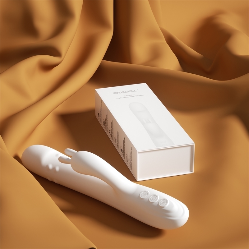 Vibrators DRYWELL Rabbit Vibrator G Spot Sex for Women Blended Orgasm Rotate Beads Clitoris Stimulator Waterproof Dildo 231018