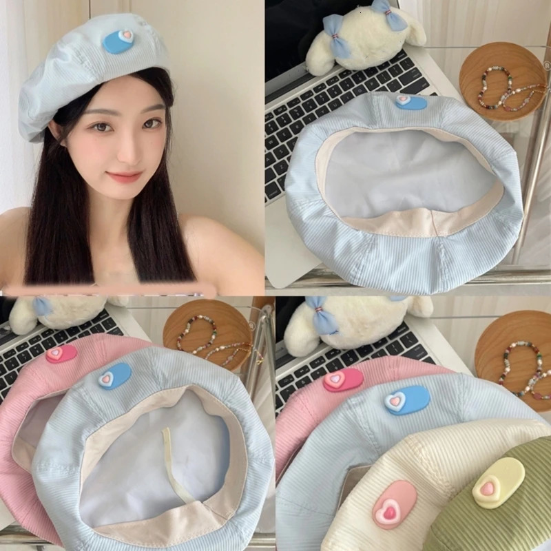 Berets Y2k Girl Lovely Candy Color Beret Hat Women Lightweight French Painter Hat Lady Spring Summer Outdoor Sunproof Cap Po Props 231018