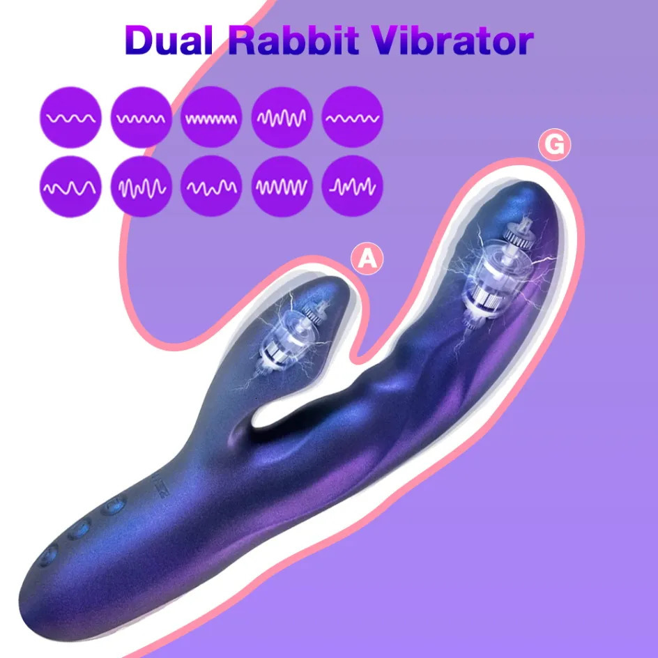 Vibrators BeYoulover Rabbit Heating Vibrator Sex Toy G Spot Dildo Clitoral with 10 Vibrations Warming Function Massager For Women Adult 18 231018