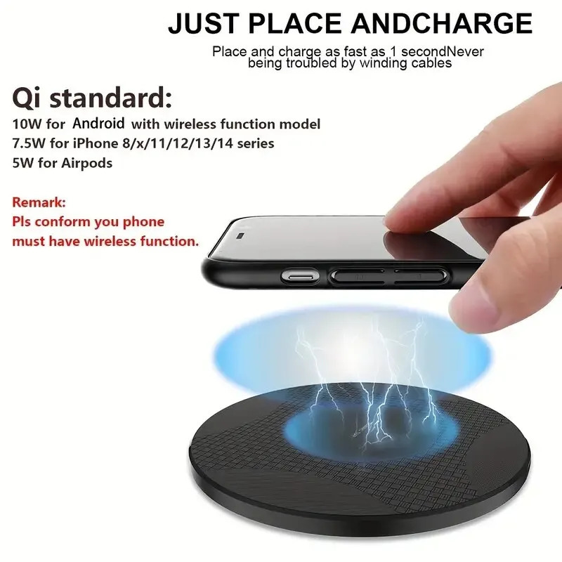 Cell Phone Mounts Holders 10W Wireless Charger Pad Stand Desktop Ultra thin Mobile Fast Charging Dock Station For 231019