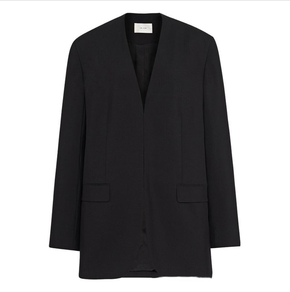 Th * row Wool Blended Classic Top 2023 Spring and Autumn New Mohair Ultra Simple Fashion Fie Suit Coat