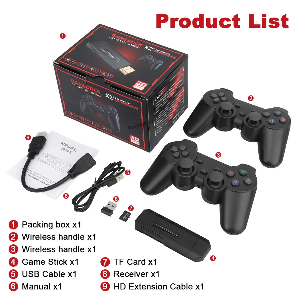 Portable Game Players X2 PLUS Video Stick 1080P Console 2 4G Double Wireless Controller 41000 Games 128GB Retro for PSP PS1 FC Boy Gift 231019