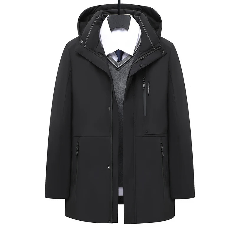 Men's Vests 2023 Fashion Men Duck Down Over The Knee Thicken Long Discovery Coat Couple Hooded Warm Winter Lovers' Clothes Zipper Jacket 231