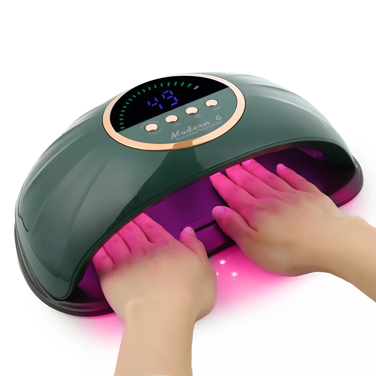 Nail Dryers Large Nail Dryer Doube Hands Use 69 Leds UV Nail Lamps For Gel Polish Curing Manicure Machine High Power Nail Art Equipment 231020