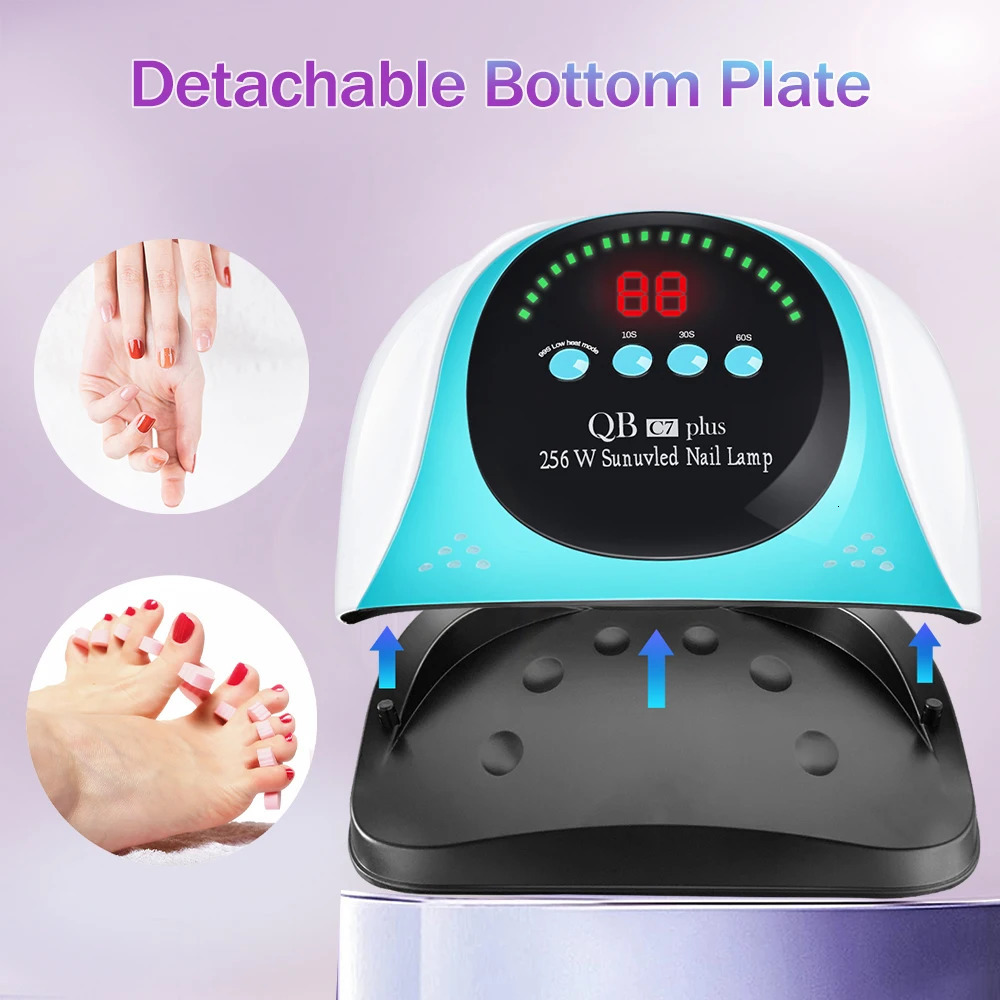 Nail Dryers 256W UV LED Red Light Nail Lamp for Gel Nail Polish With 57 Lamp Beads Auto Sensor and 4 Timers Professional LED Nail Dryer 231020