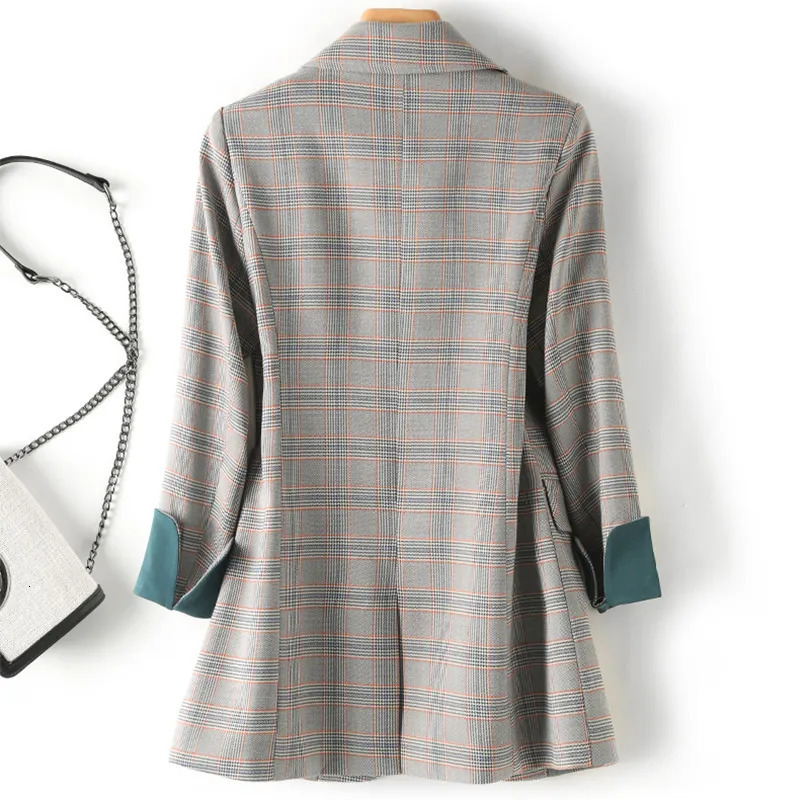 Women's Blazers Fashion Business Interview Plaid Suits Women Work Office Ladies Long Sleeve Spring Casual Blazer 231020