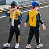 Clothing Sets autumn Child Tracksuit Hooded Clothes Boys Sport Suit for Teen Kids Cotton Casual Child zipper Hoodies striped Pants 5-12 year 231020