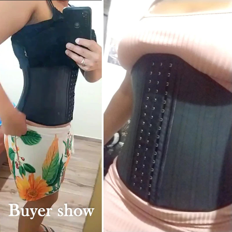 Waist Tummy Shaper XXS XS 25 Steel Bone Latex Waist Trainer Body Shaper Tummy Slimmer Stomach Belt Belly Hourglass Girdle Corset Women Plus Size 23102