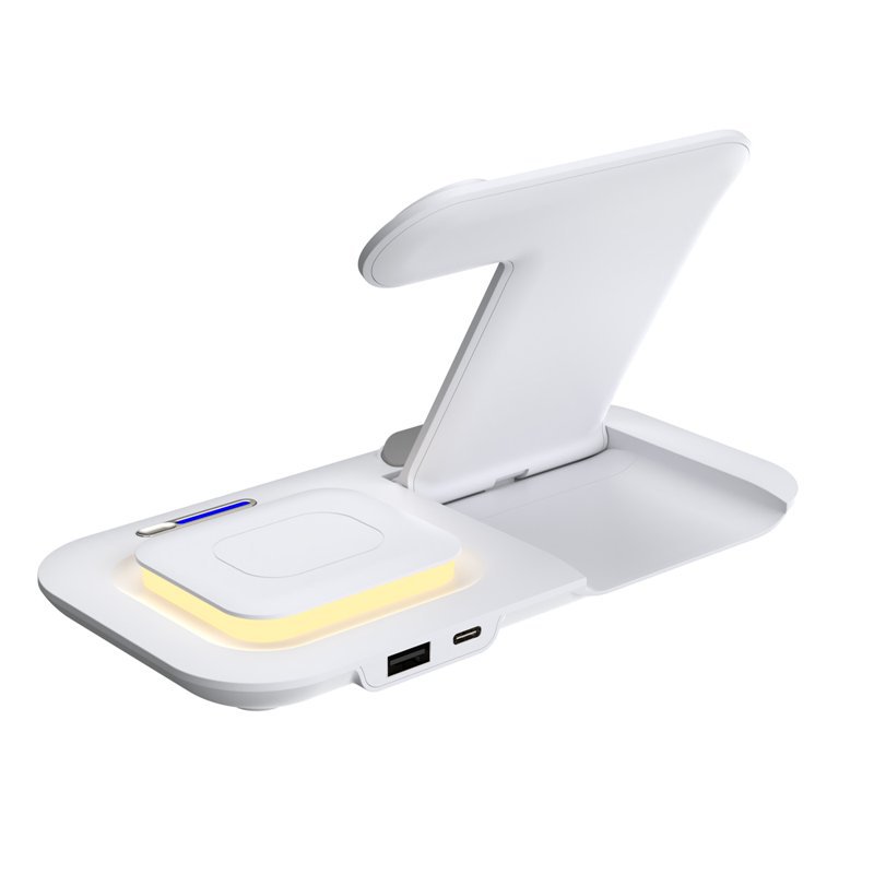 Multifunctional 5-in-1 night light wireless fast charger Desktop folding mobile phone stand wireless charger